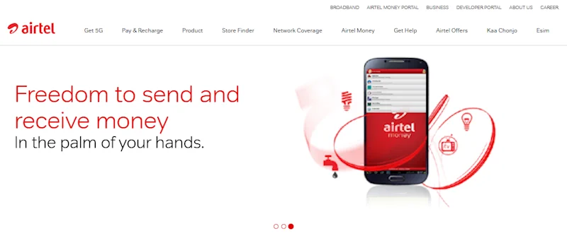 Airtel Money Kenya Website Screenshot